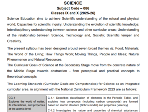 CBSE Class 10 Science Syllabus 2026-27, Download Free PDF