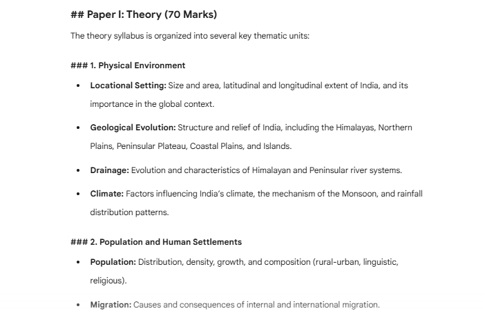 isc class 12 geography syllabus