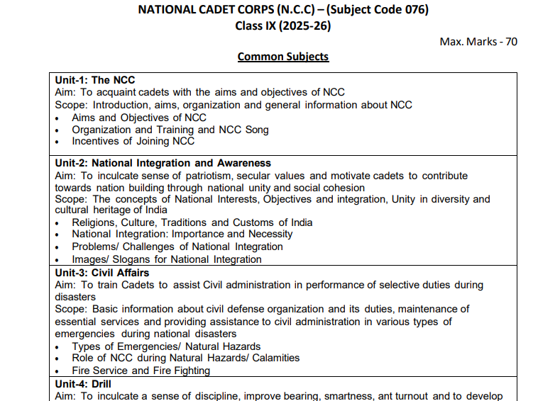 ncc syllabus