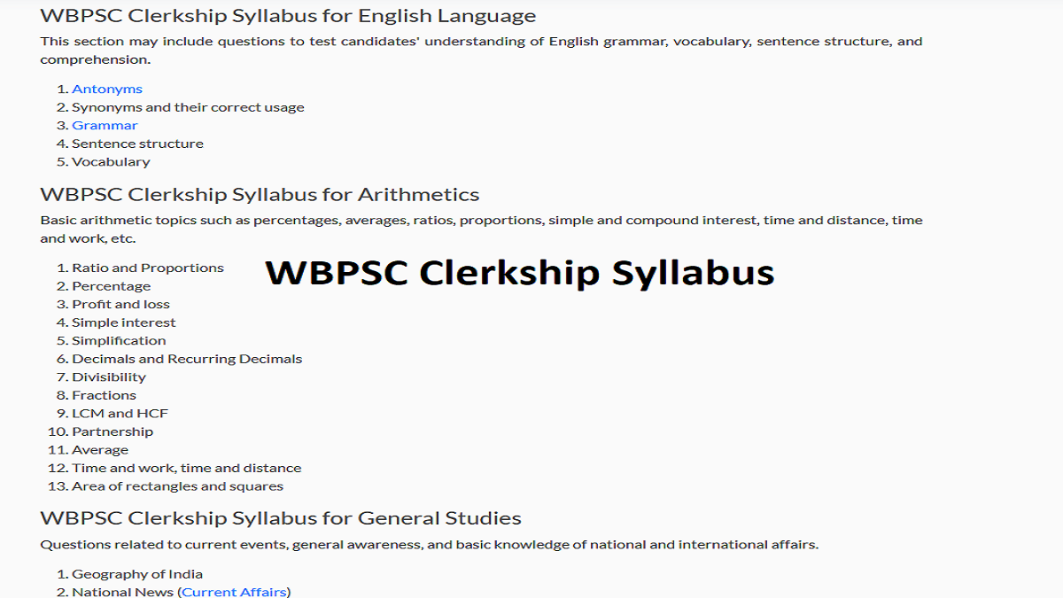 WBPSC Clerkship Syllabus