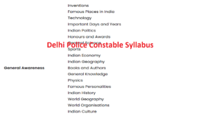 Delhi Police Constable Syllabus 2025: Check Exam Pattern