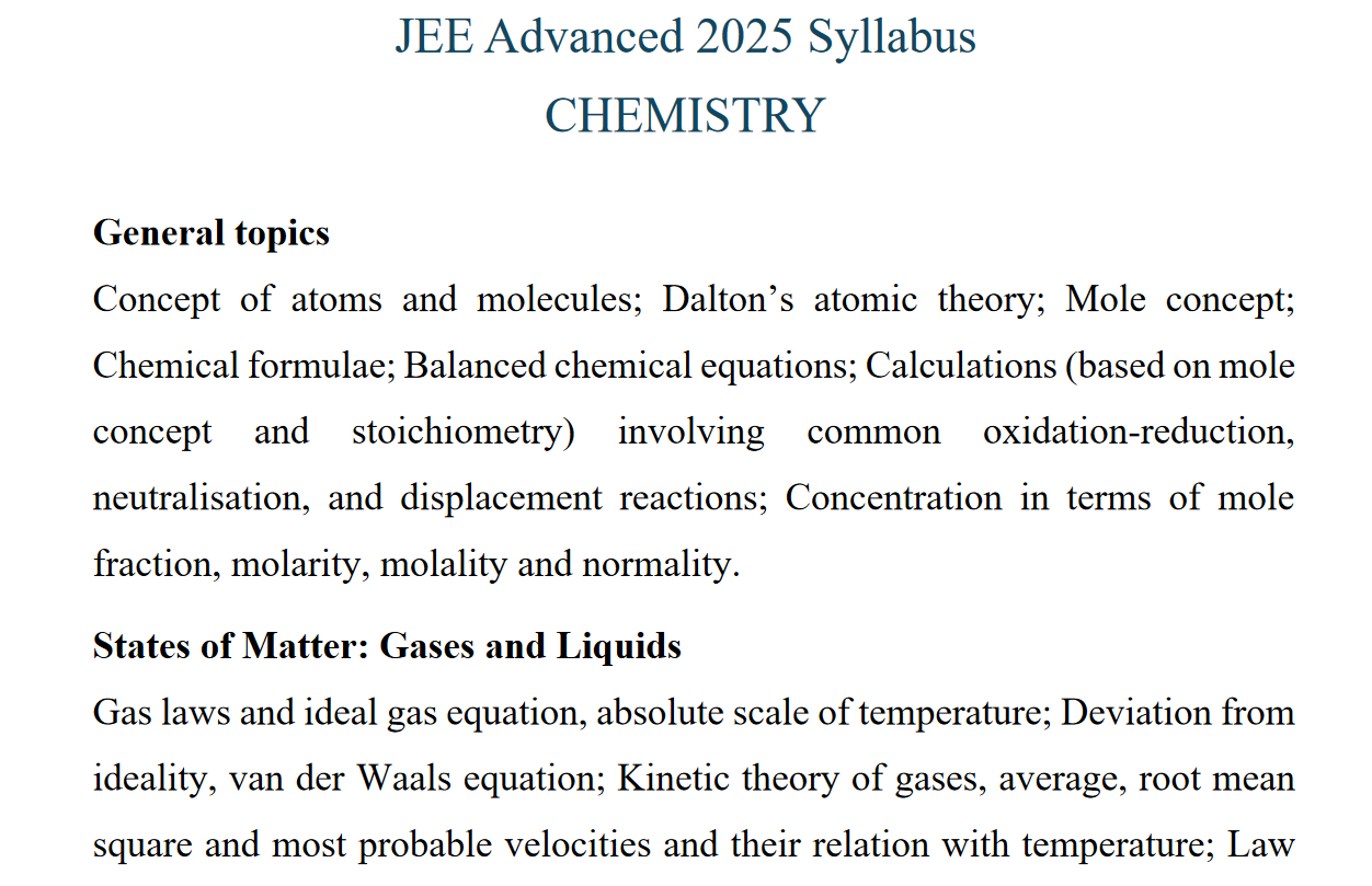 jee advanced syllabus