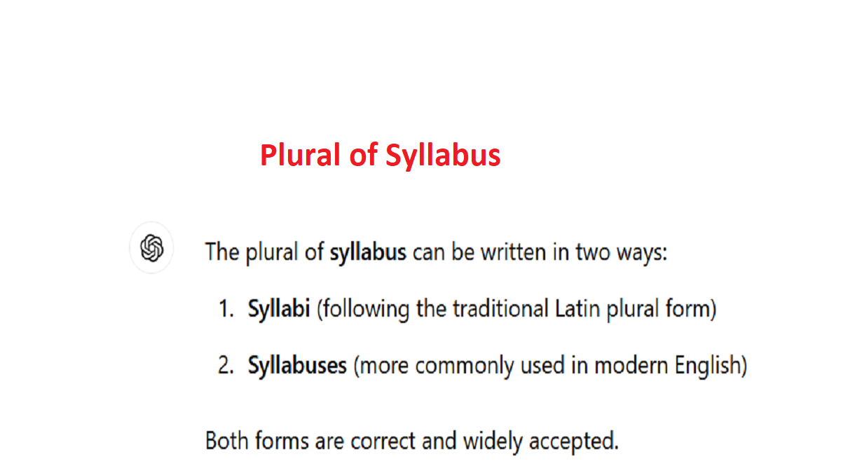 plural of syllabus