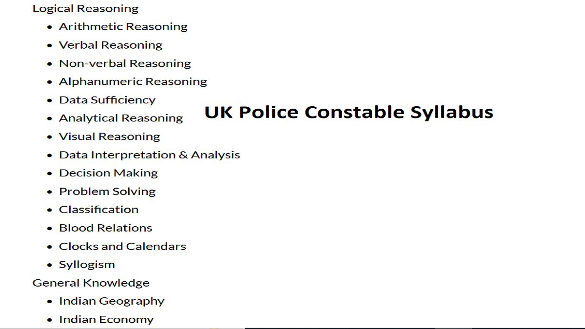 UK Police Constable Syllabus