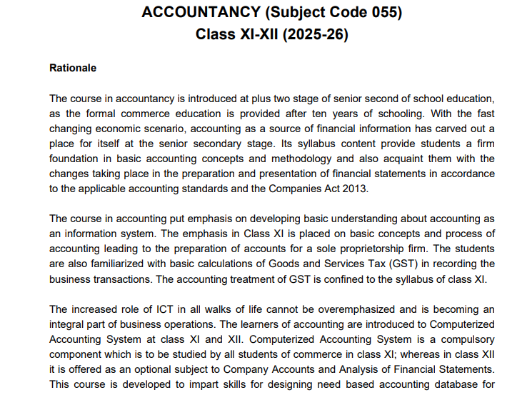 cbse class 12 accounts syllabus