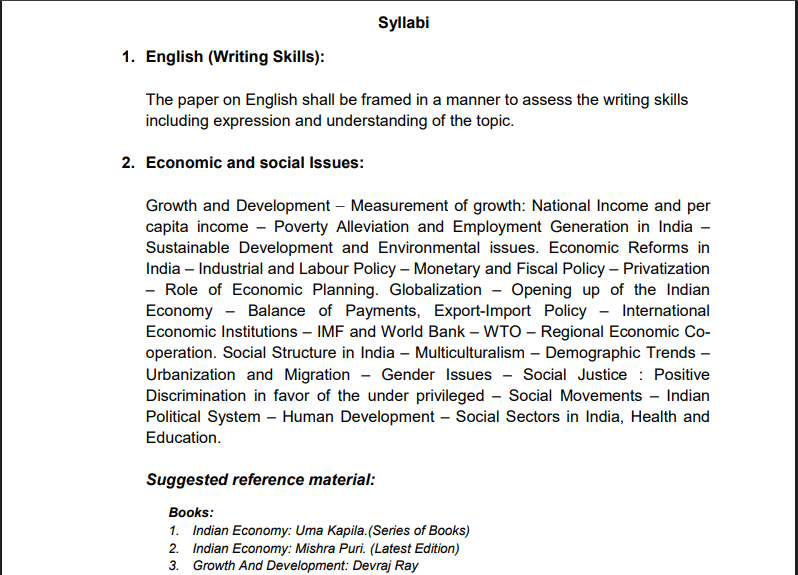 rbi grade b syllabus 2025