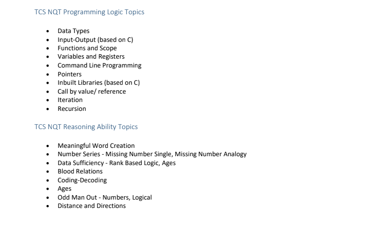 tcs nqt syllabus