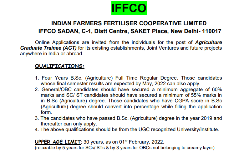 iffco agt syllabus
