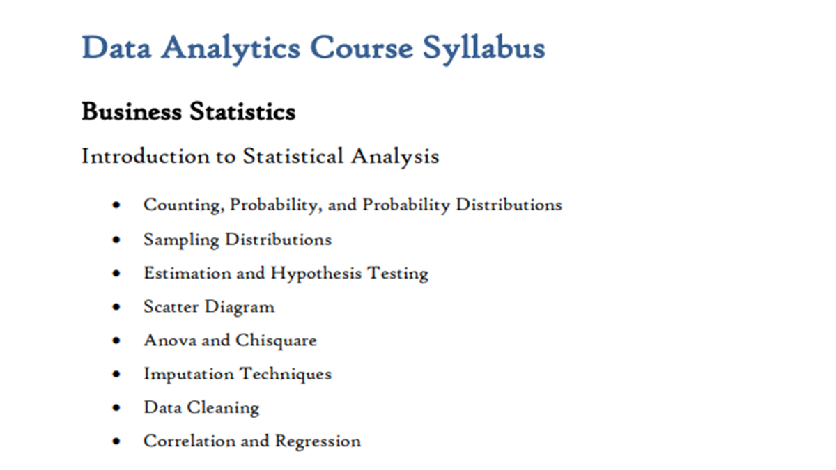 data analytics syllabus