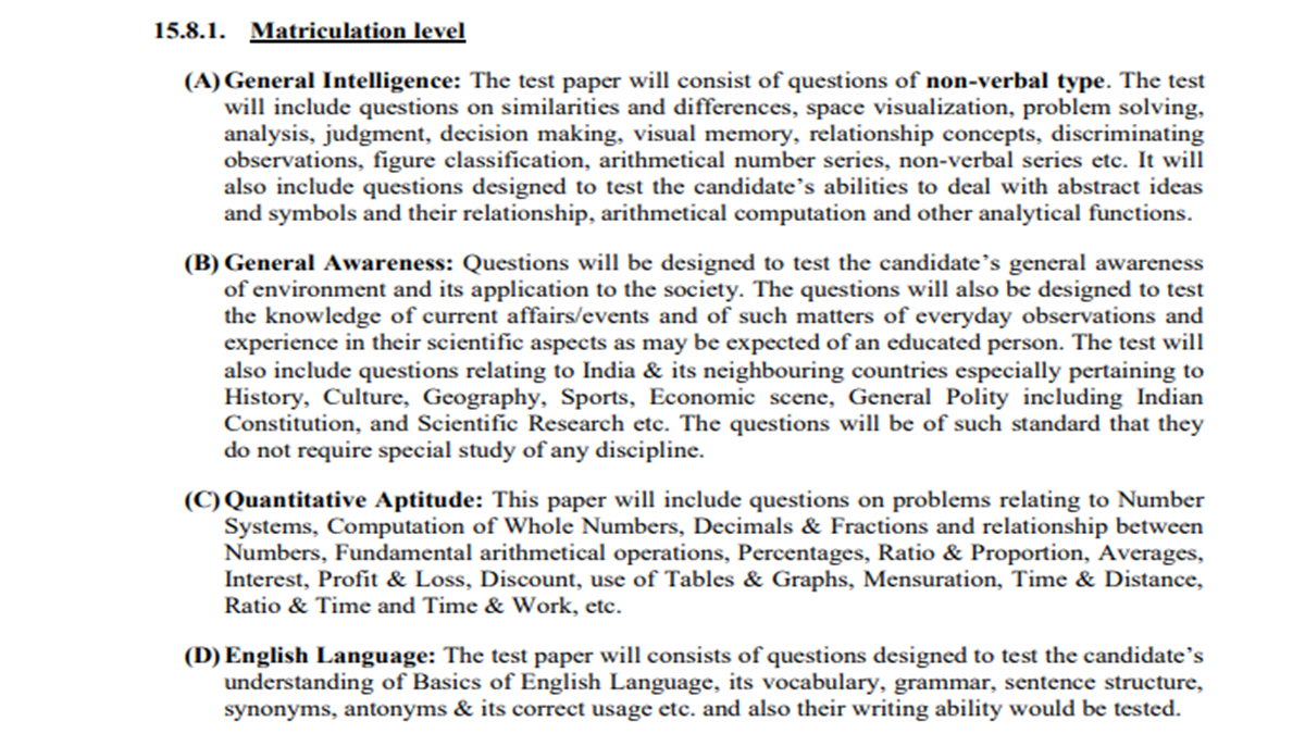 ssc selection post 13 syllabus