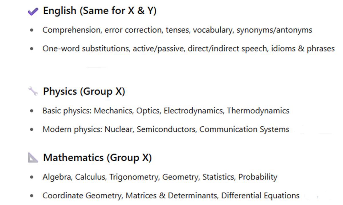 air force x and y syllabus