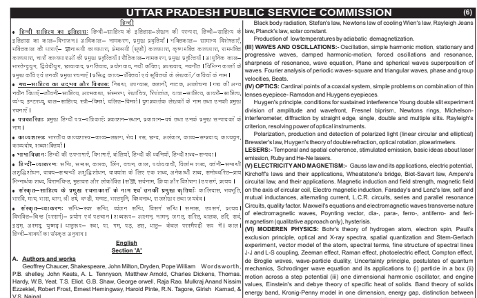 uppsc gic lecturer syllabus