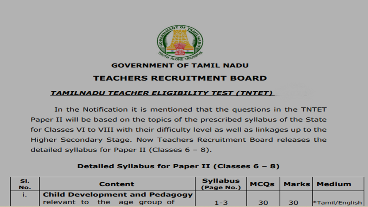 tntet syllabus