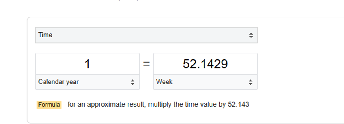 how many weak in a year