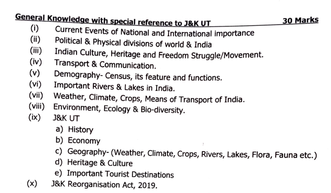 jkssb faa syllabus