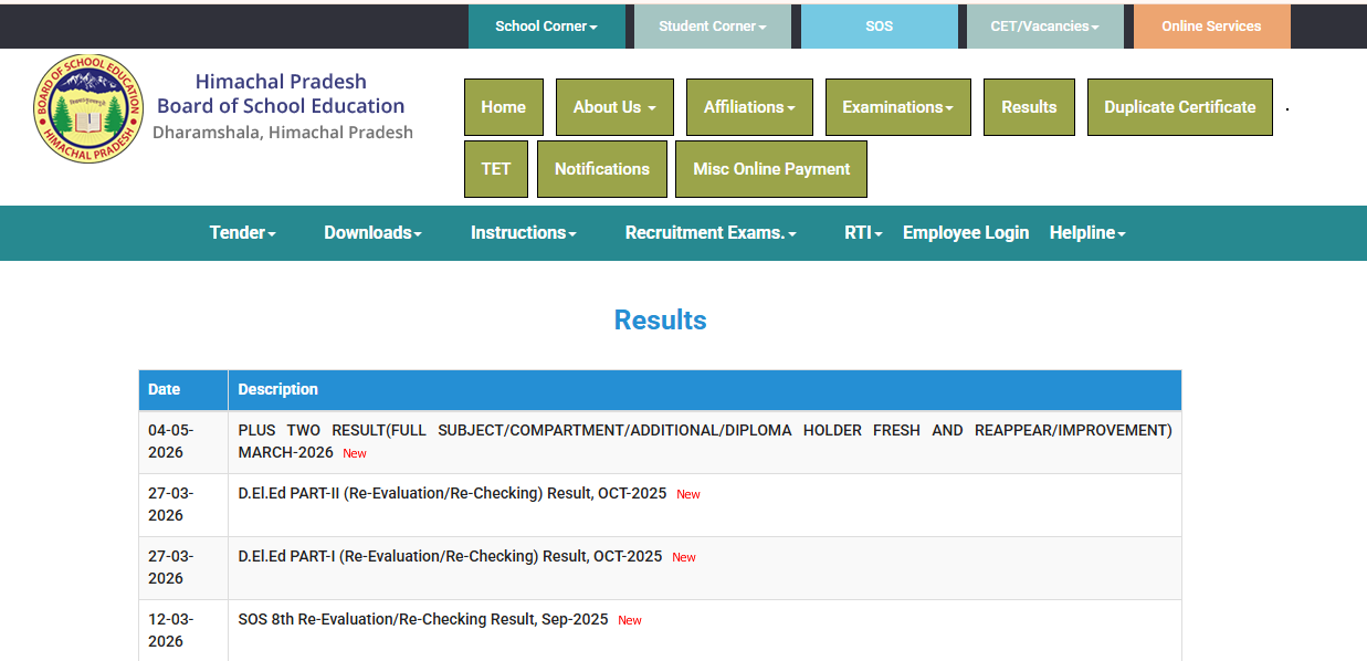 hpbose 10th result 2026