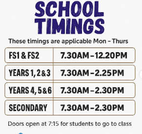 uae school timimg