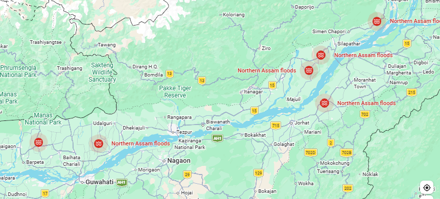 Flood Situation Near Disang River in Shivsagar Assam Today