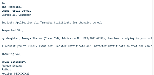 application for TC