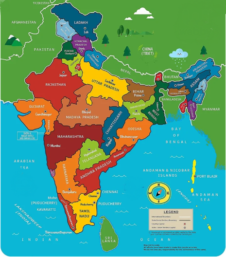 Bharat ka Naksha Kisne Banaya Tha- India Map with States 4 bharat ka naksha 3d