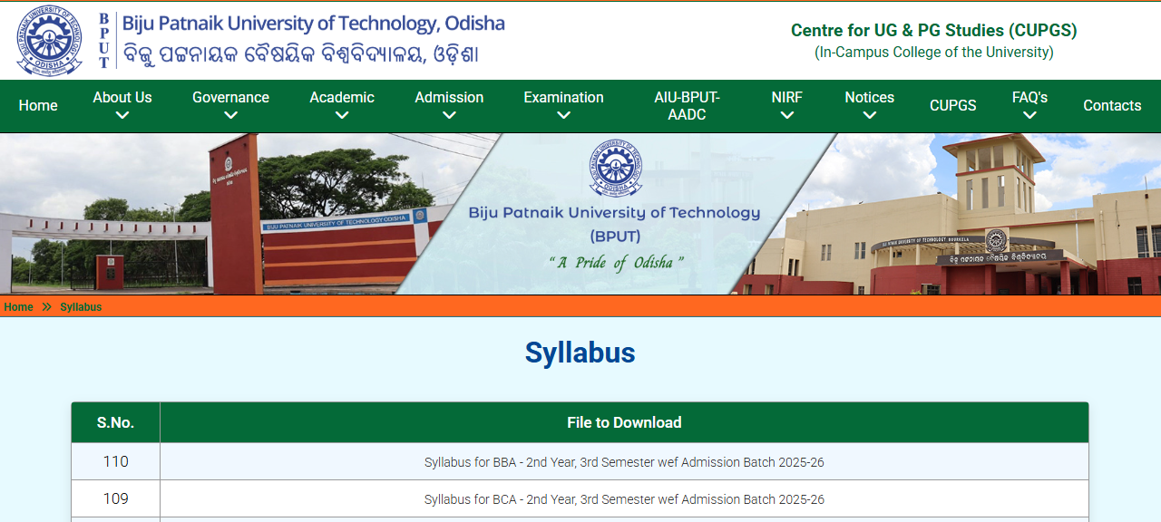 bput syllabus
