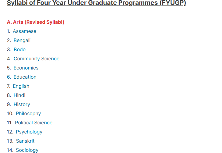dibrugarh university syllabus