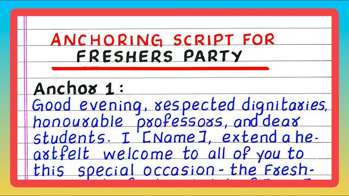 anchoring script for freshers party