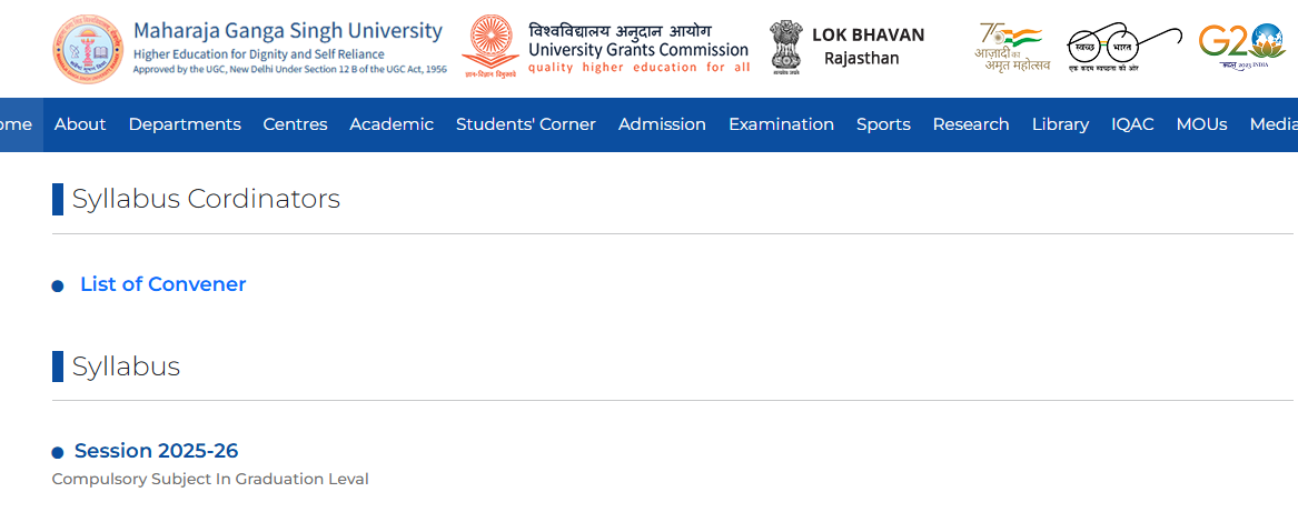 mgsu syllabus