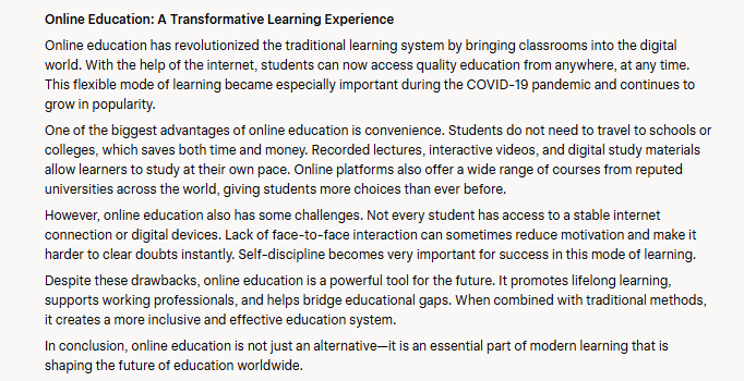 online education essay