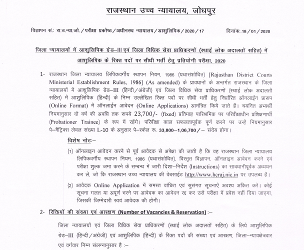 rajasthan high court steno syllabus
