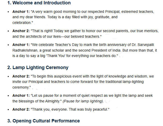 anchoring script for teachers day
