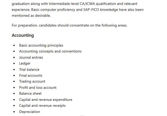 MECL Non Executive Syllabus