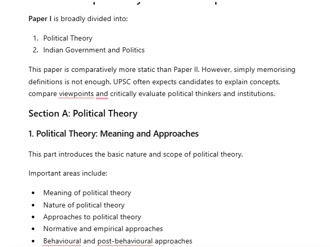 UPSC psir syllabus